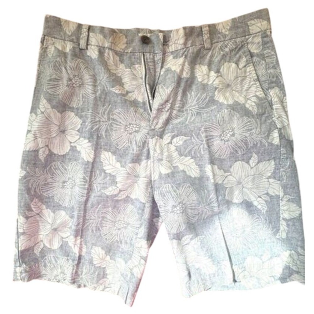 Brooks Brothers |‎ 346 Men's shorts | White & Gray | Waist 33 | SKU297